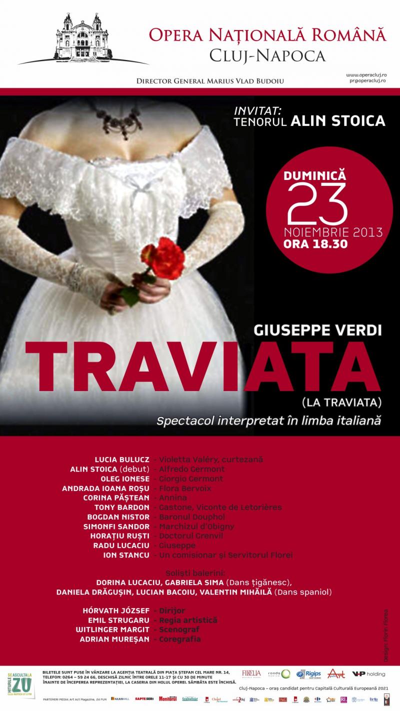 La Traviata emoționează teatrul liric clujean duminică, 23 noiembrie
