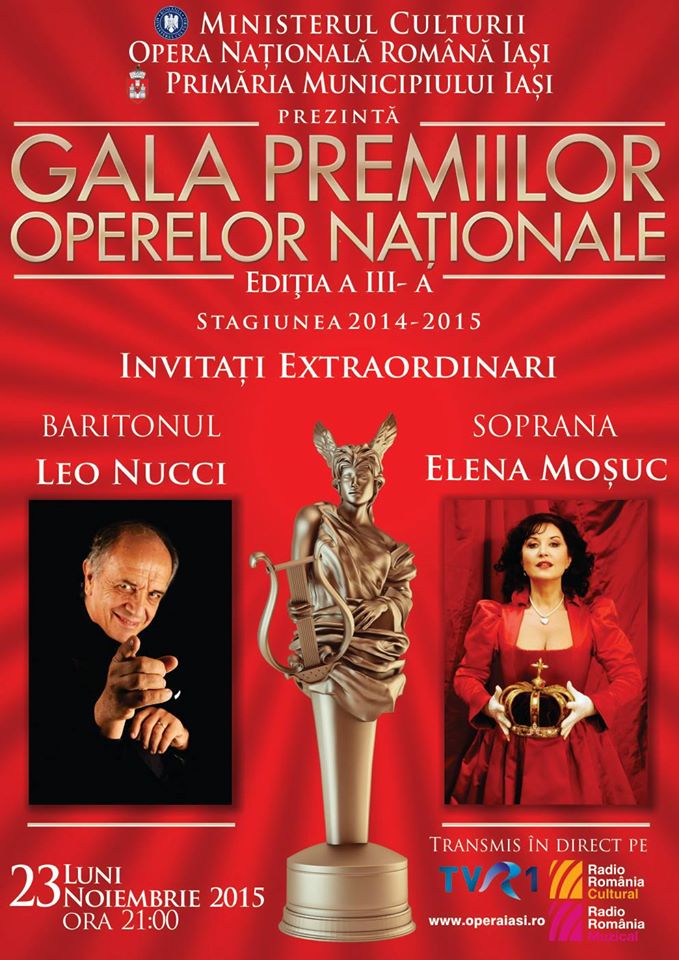 Opera Nationala Romana Iasi anunta reprogramarea Galei Operei