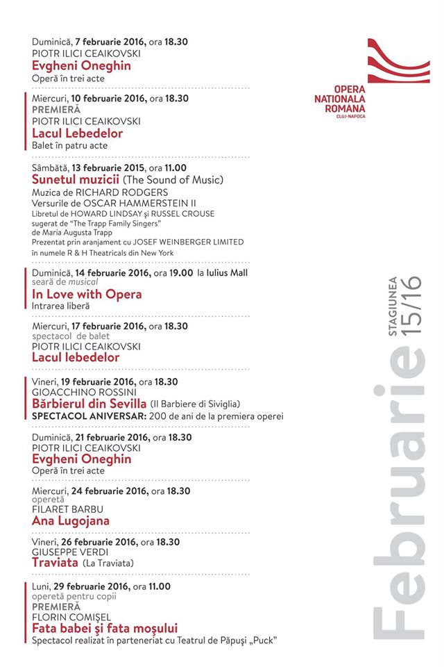 Program februarie 2016
