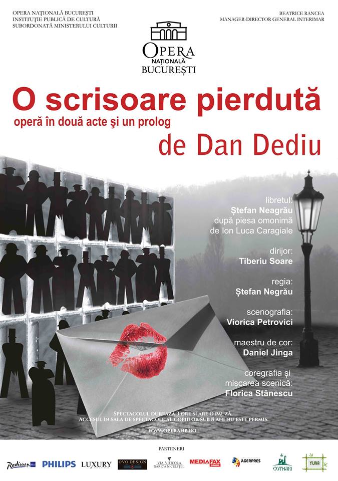 Spectacolul "O scrisoare pierdută" revine pe scena Operei Naţionale Bucureşti!