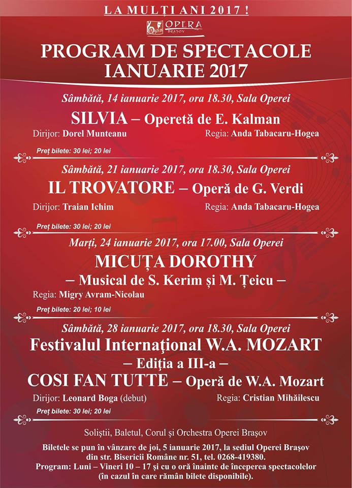Program ianuarie 2017