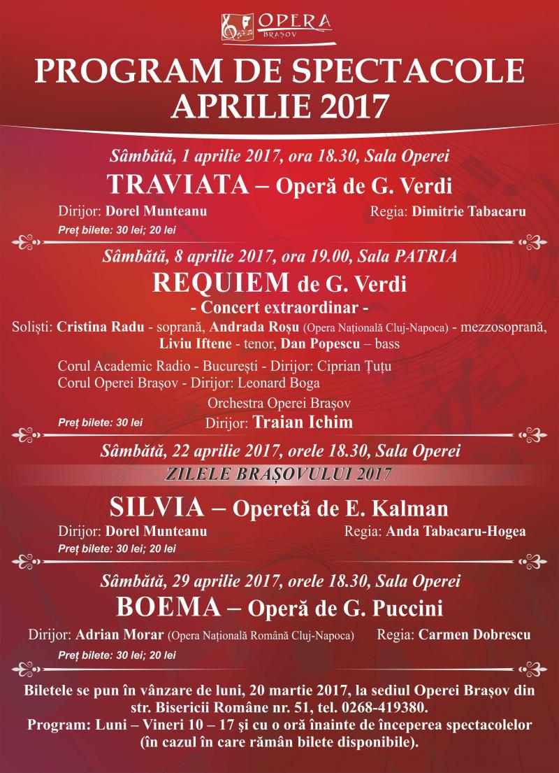 Program aprilie 2017