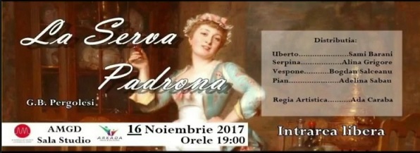 Spectacolul de opera comica “La Serva Padrona" pe scena Academiei de Muzica “Gheorghe Dima"