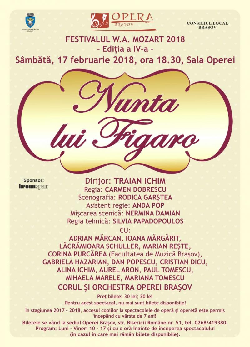 "Nunta lui Figaro", cu casa închisă