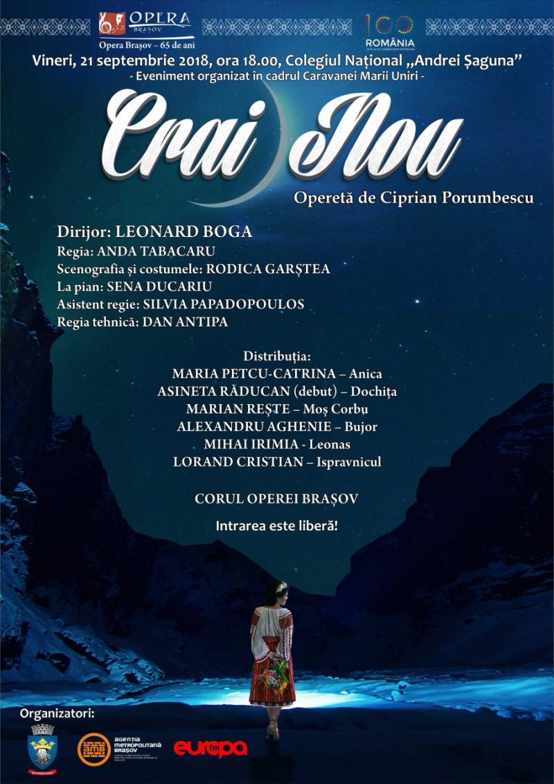 "Crai Nou" de Ciprian Porumbescu, la Colegiul Național "Andrei Șaguna" din Brașov