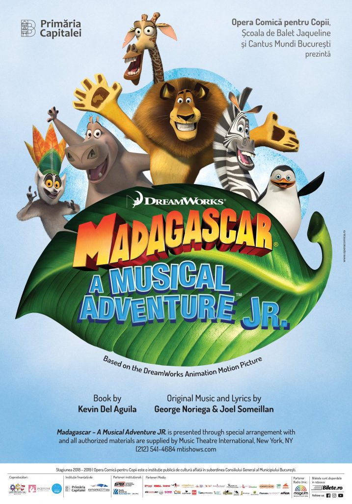 Musicalul "Madagascar", un spectacol pentru toată familia, în luna octombrie la Opera Comică pentru Copii