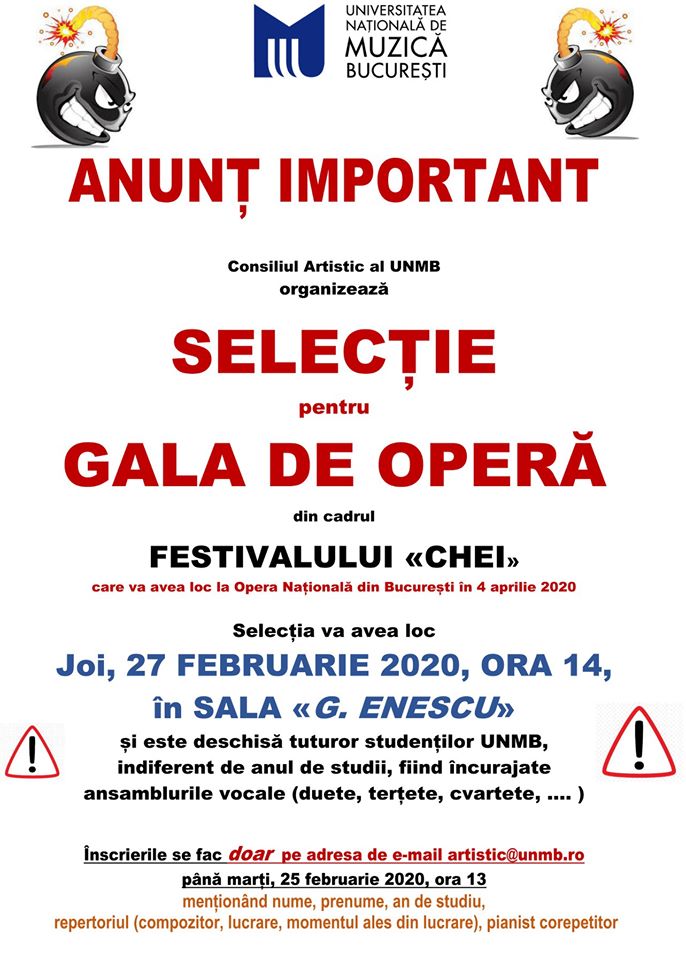 Selecție pentru gala de operă