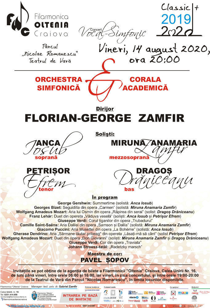 Arii si duete celebre la Teatrul de Vara Craiova pe 14 August