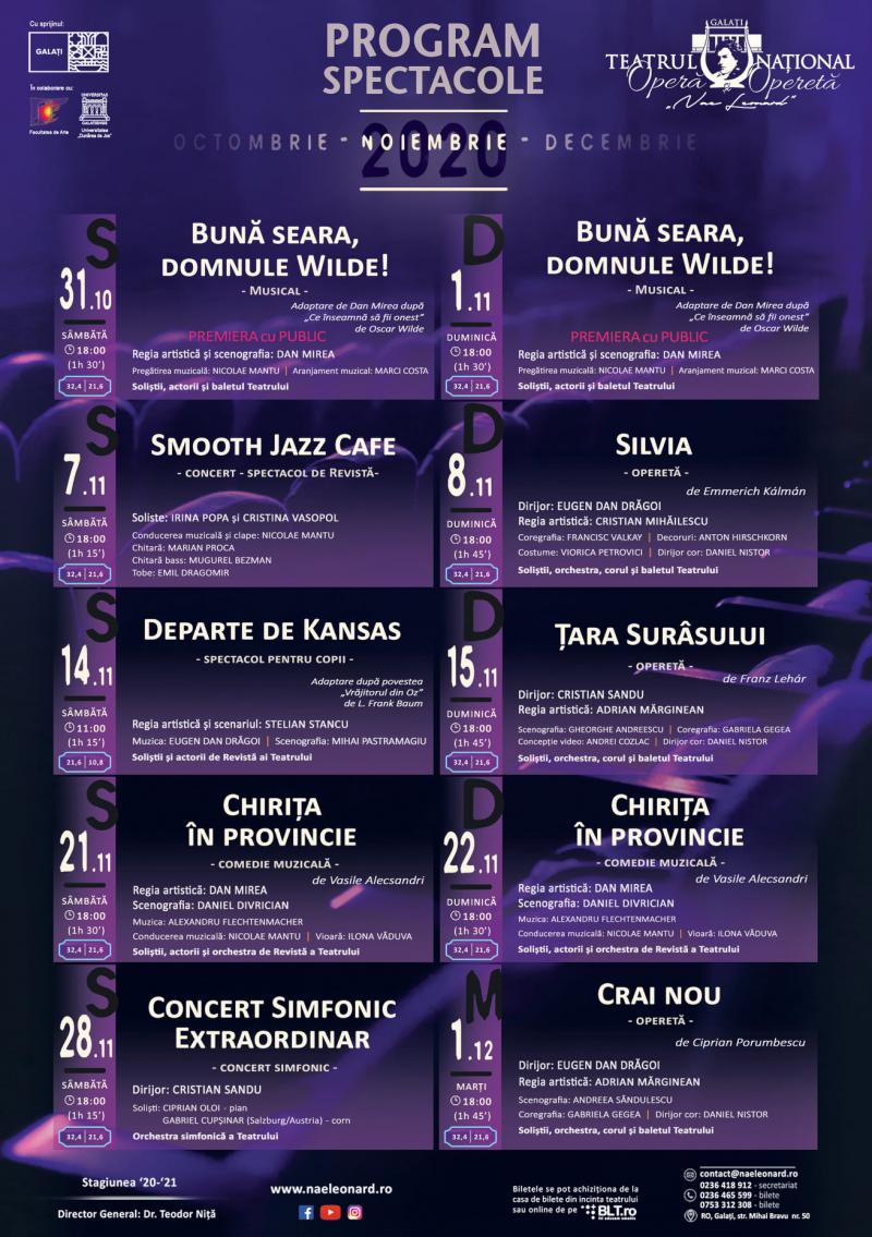 Program noiembrie 2020