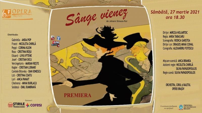 Premiera operetei „Sânge vienez”, online