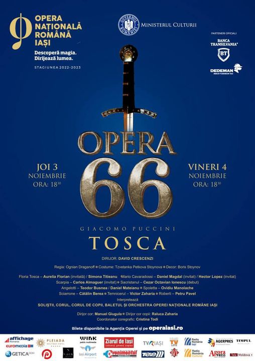 Spectacol aniversar la Opera Iași: „Tosca” de Giacomo Puccini