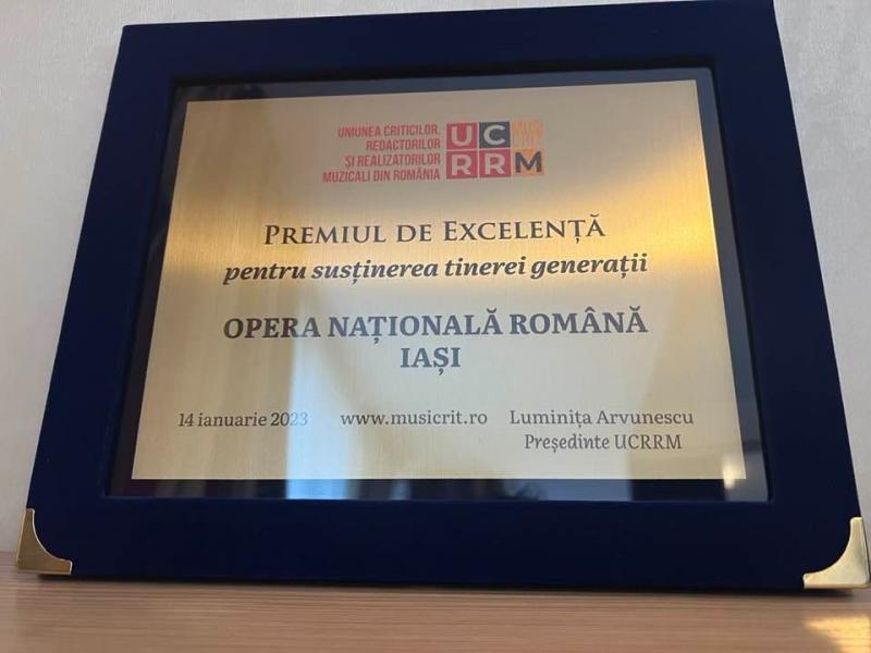 Premiu important obținut de Opera Iași