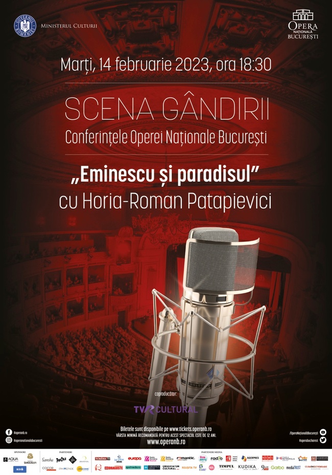 Horia-Roman Patapievici, invitat la Scena Gândirii de la Opera Națională București