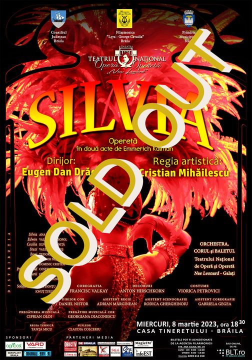 Opereta “Silvia” de Emmerich Kálmán la Palatul Tineretului Brăila