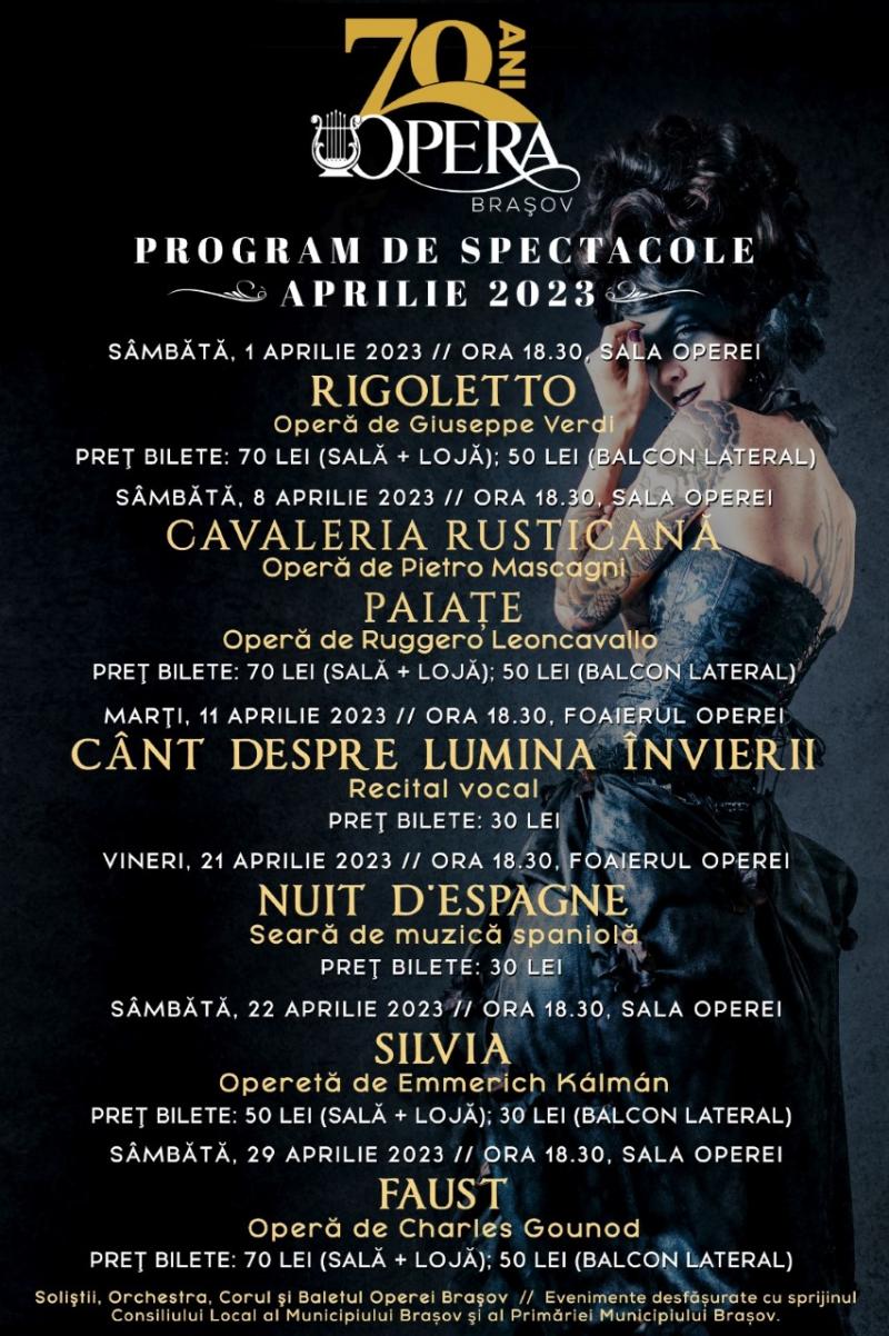 Biletele pentru spectacolele și repetițiile generale cu public  se pun în vânzare de luni, 13 martie!