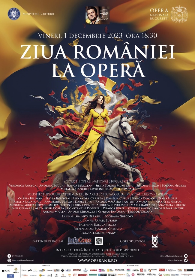 Ziua Națională a României, celebrată printr-un  Concert Extraordinar  la Opera Națională București