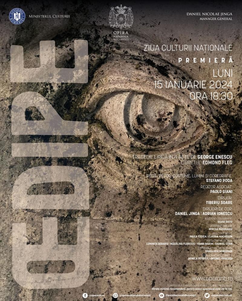 Oedipe de Enescu, premieră de nivel mondial de Ziua Culturii Naționale la ONB