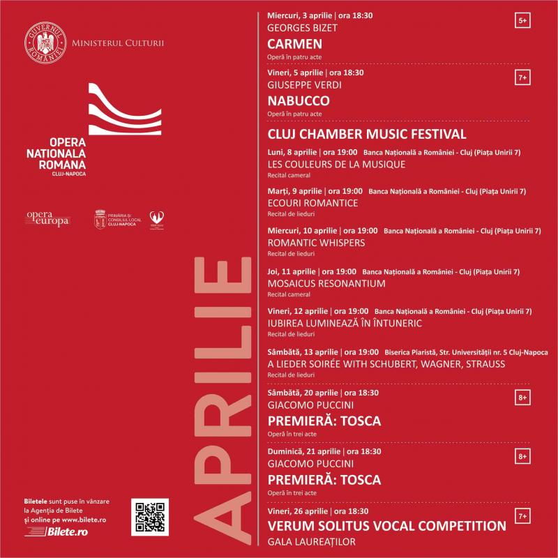 Povești dramatice, iubiri periculoase și evenimente speciale în luna aprilie la Cluj-Napoca
