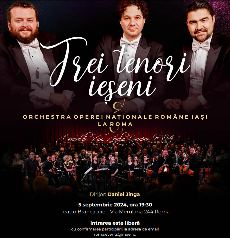 3 tenori ieșeni și Orchestra Operei Naționale Române din Iași vor cânta la Roma