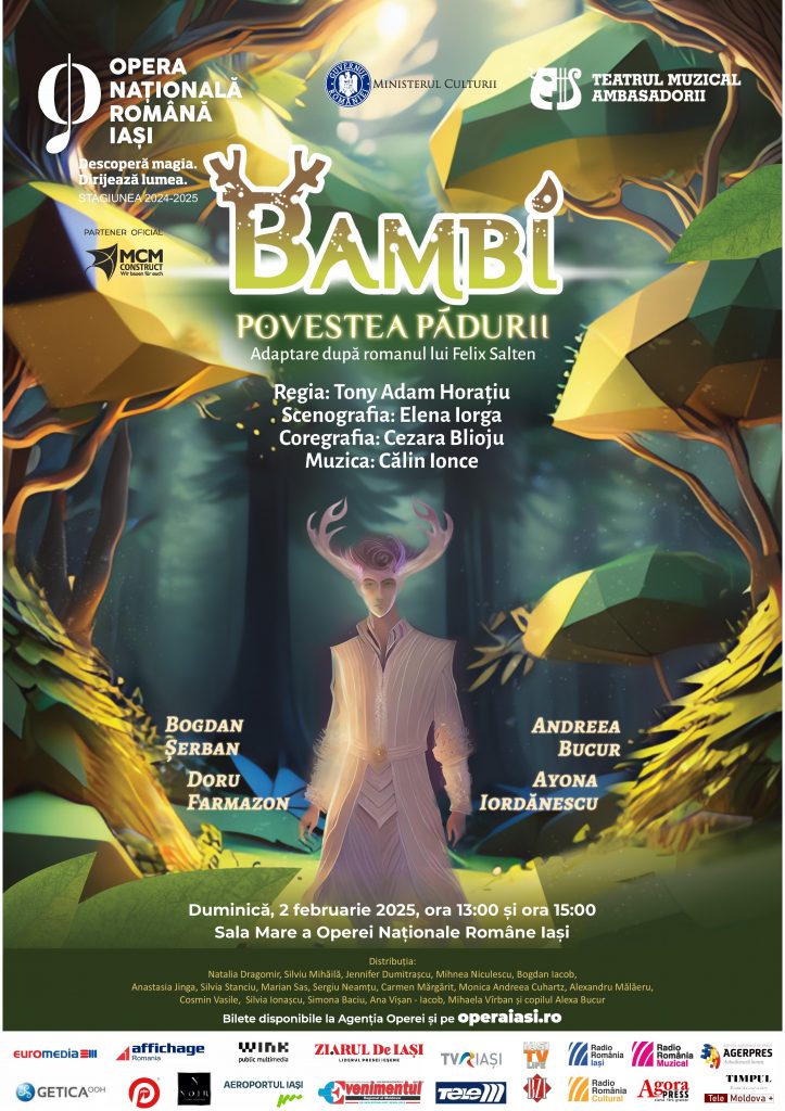Spectacol pentru copii la Opera Iași: „Bambi - Povestea pădurii”