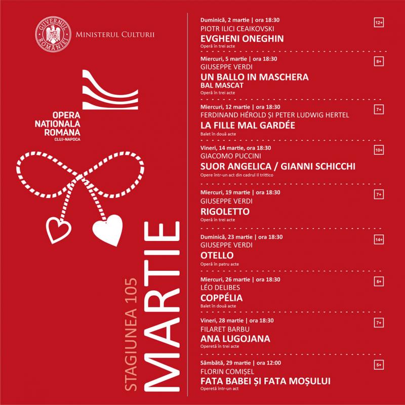 Programul artistic al lunii MARTIE