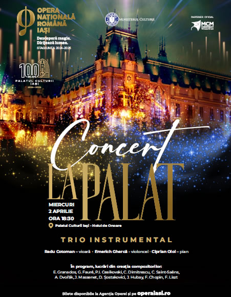 Un nou concert cameral al Operei Iași la Palatul Culturii