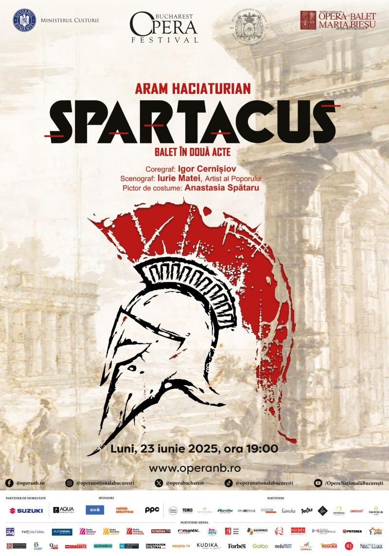 Baletul „Spartacus” la Bucharest Opera Festival cu ansamblurile Teatrului Național de Operă și Balet din Chișinău 