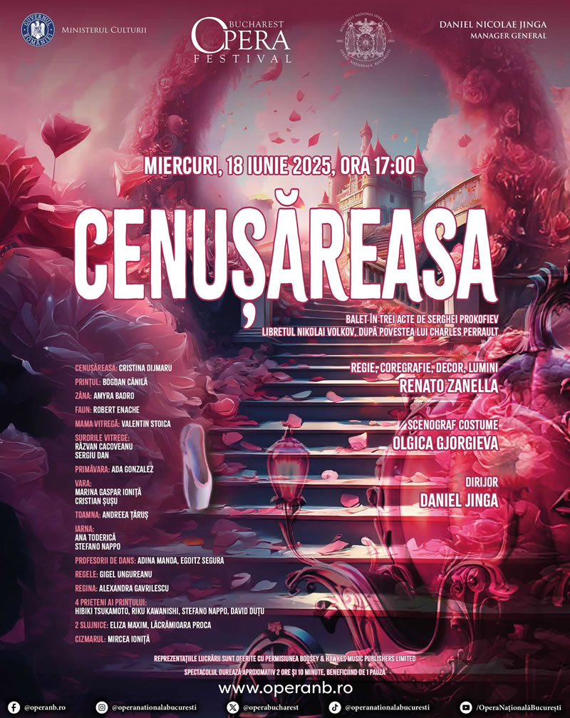 Recenta premieră de balet „Cenușăreasa” prezentată de ONB la Bucharest Opera Festival