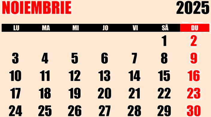 Program noiembrie 2025