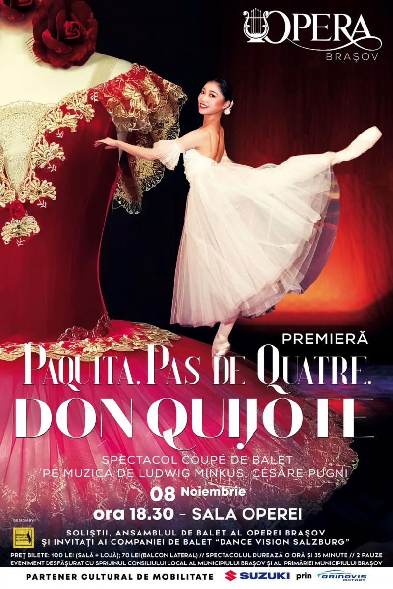 Premieră la Opera Brașov:  Tripticul de balet clasic – „Paquita”/„Pas de Quatre”/„Don Quijote”
