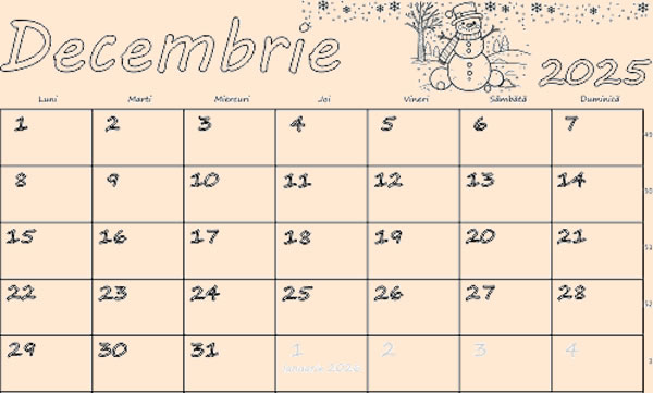 Program decembrie 2025
