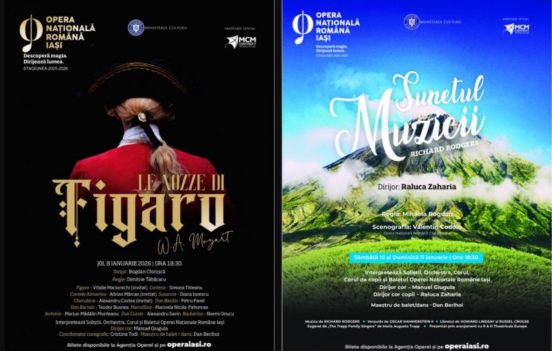 Trei spectacole în patru zile la Opera Iași. „Nunta lui Figaro” și „Sunetul muzicii” sunt titlurile propuse