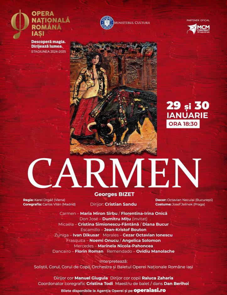 „Carmen”, ultimul spectacol al stagiunii 2025-2026 la Opera Iași