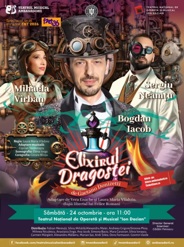 "Elixirul dragostei" la Teatrul National de Operetă