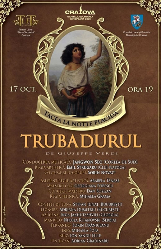 Trubadurul revine pe scena Teatrului "Elena Teodorini" din Craiova
